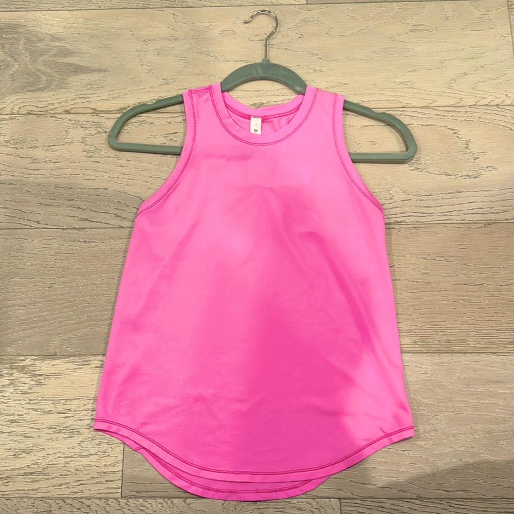 LULULEMON SIZE 2 HOT PINK HIGHNECK RACERBACK TANKTOP